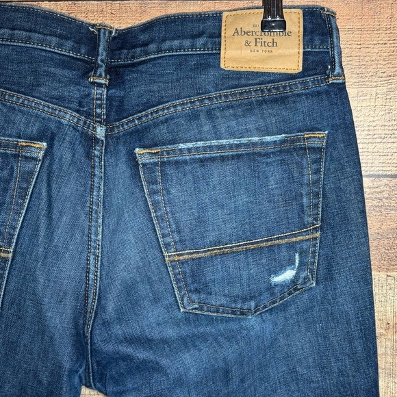 Abercrombie & Fitch The A&F Slim Straight Jeans Men’s size 34 x 34 Distressed - Picture 6 of 11